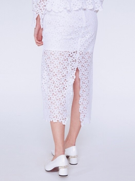 Romantic Lace Skirt [WHITE]
