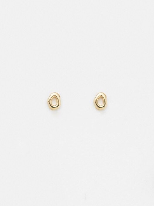 SMALL GREY STUD EARRING_GOLD