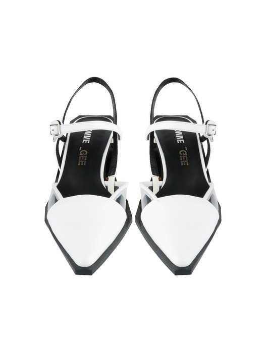 Strap sling-back shoes(BLACK LABEL)-CG1012WH