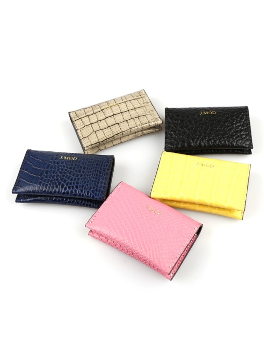 Card Wallet_Crocodile Yellow