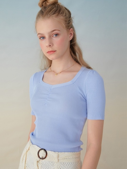 monts947 square shirring knit (skyblue)