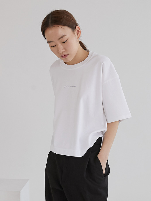 Boxy cropped T shirt_White