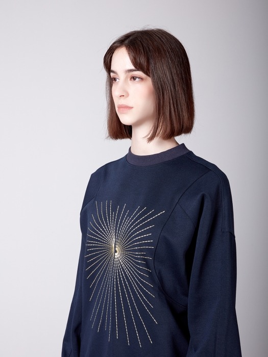 Women Embroidered Sweatshirt ZOC_01_NAVY