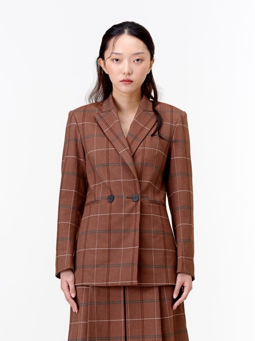 CLASSIC CHECK PATTERN JACKET [BROWN]
