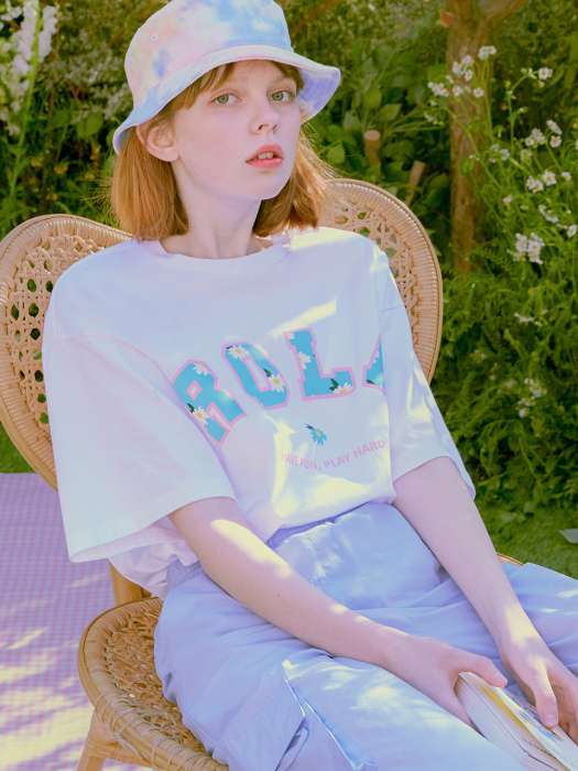 (TS-20301) FLOWER ROLA T-SHIRT WHITE