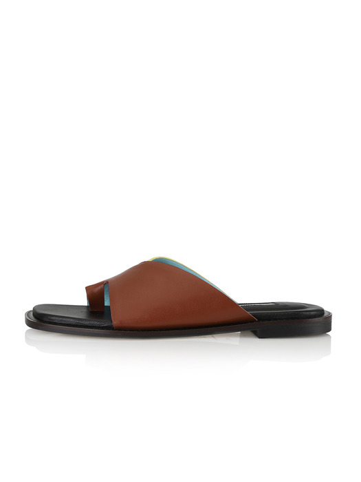 Origami sandals / 20SS-S425 Brick brown+Baby yellow