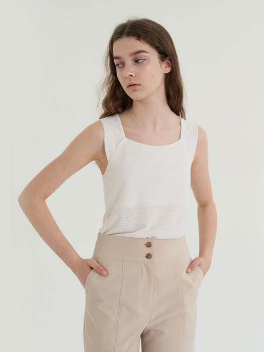 20 SUMMER_Beige Tailored Straight Trousers