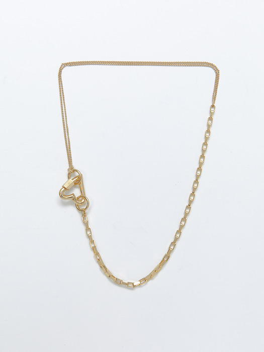 Heart Screw  Necklace_Gold