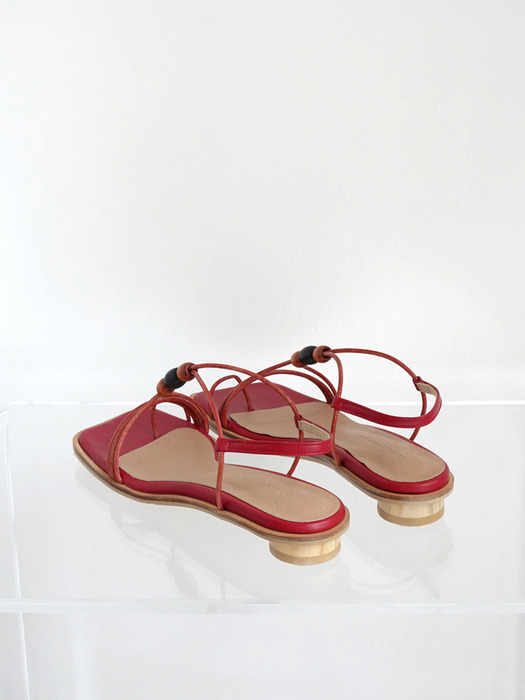 Ethnic string sandals Red