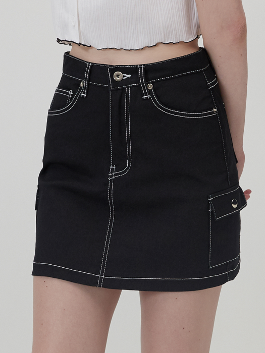 MG0S OUTPOCKET MINI SKIRT (BLACK)