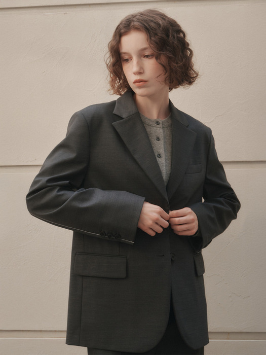 MARTIN MELANGE SINGLE JACKET (D/Grey)