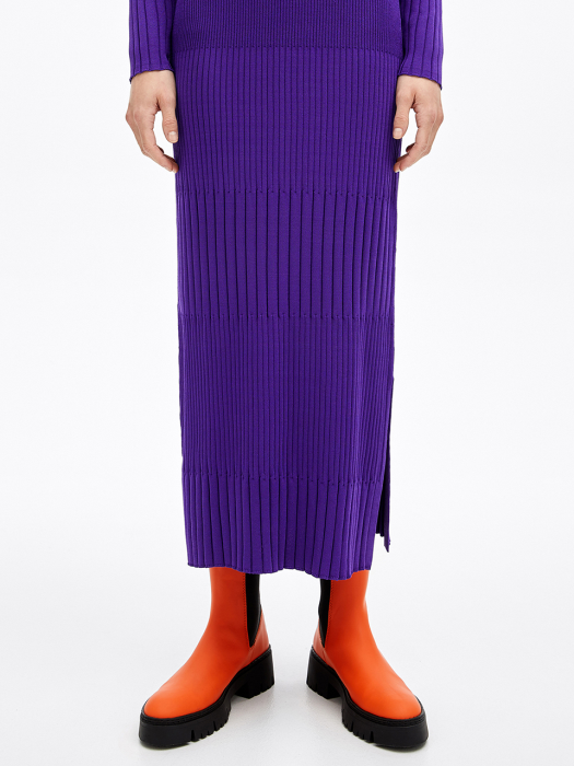 Purple ribbed skirt_B206AWS005PP