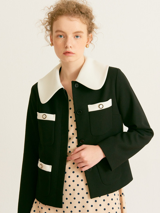 Button Point Classic Jacket_ Black