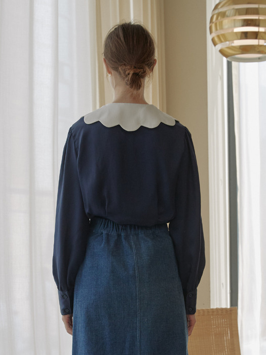 Joie Scallop Collar Blouse_2Color