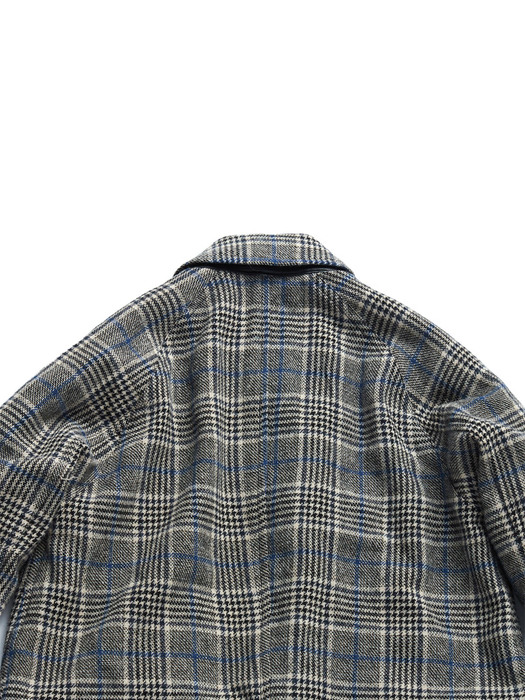 BALMACAAN COAT / BEIGE & BLUE CHECK