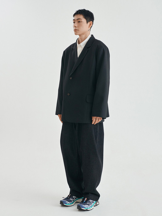 [FW20 Sounds Life]Oversized Double Blazer(Black)