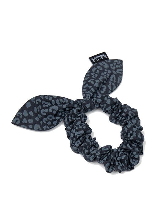 Leopard Tie Bow Scrunchy