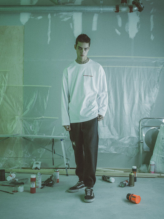 OVER FIT NOWHERE LAYERED LONG-SLEEVE_WHITE