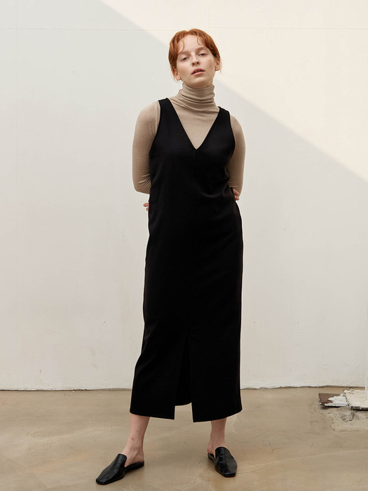 Reversible vest dress - Black