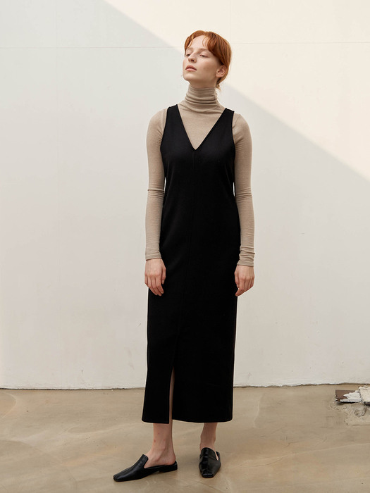 Reversible vest dress - Black
