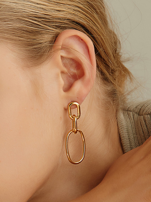 double chain drop earring
