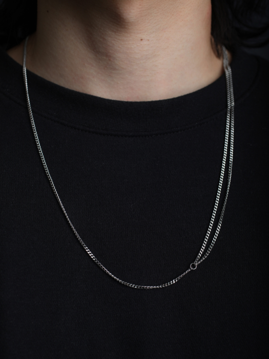 [써지컬스틸] BR57 Basic layered chain necklace