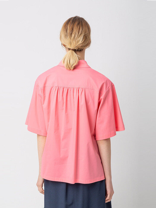 Front ruffle point Shirt_PINK