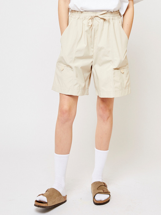 SP082_Utility Loose Fit Shorts_Cream