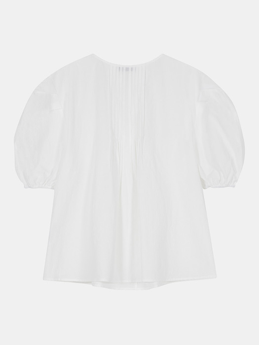 pintuck puff blouse (white)