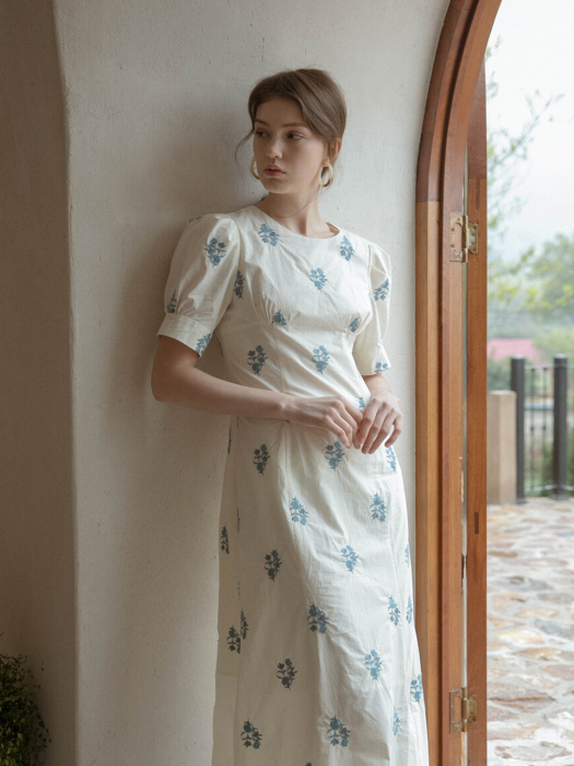 HAREBELL embroidery dress_white