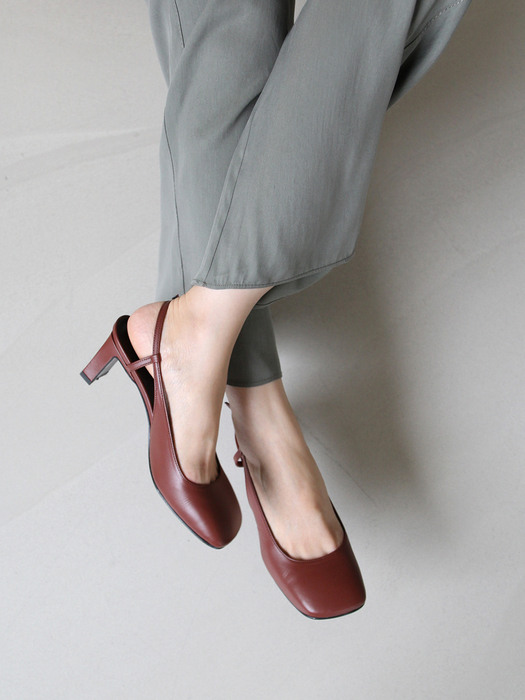 unique  toe sling back shoes_CB0044_red brown