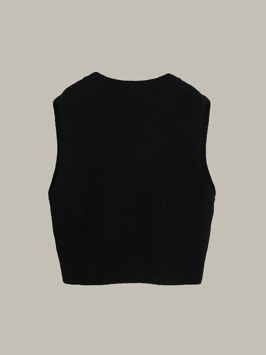 Wool Knit Vest_Black