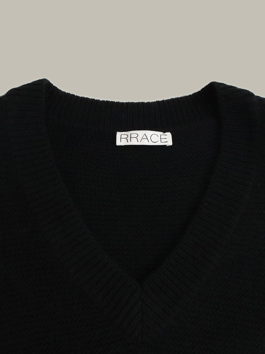 Wool Knit Vest_Black