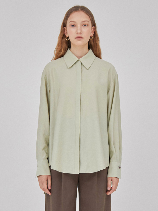 Back String Shirt Blouse in Mint VW1AB182-31