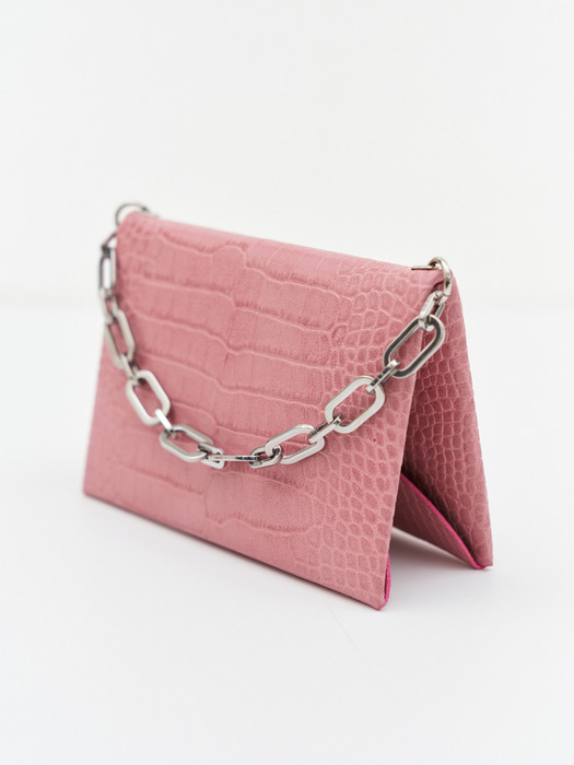 Chain Card Holder Pink