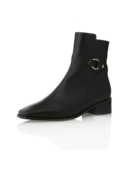 Cross Strap Point Ankle Boots - MD1087b Black