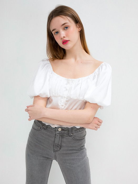 Scarlett puff blouse (white)