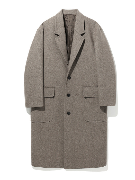 UNISEX CLASSY SINGLE WOOL COAT BROWN