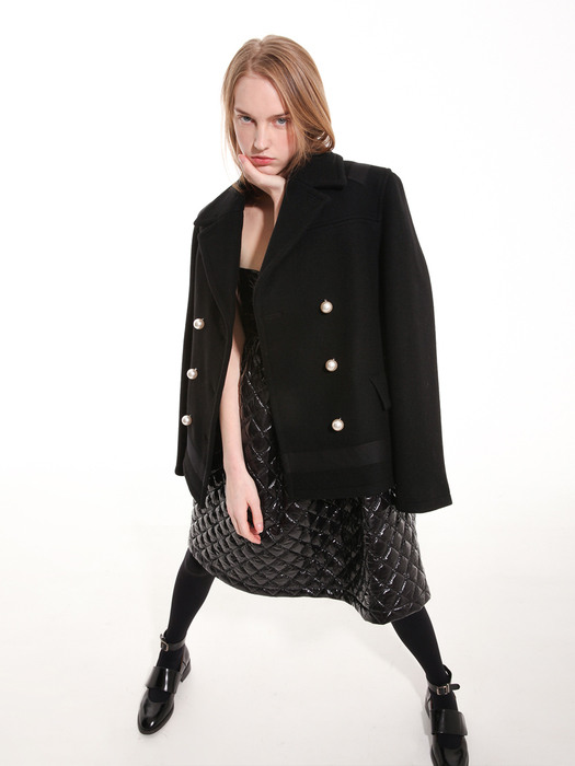 Pearl button point overfit pea coat