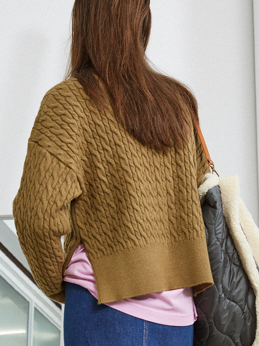 Basic Cable Knit (Khaki)