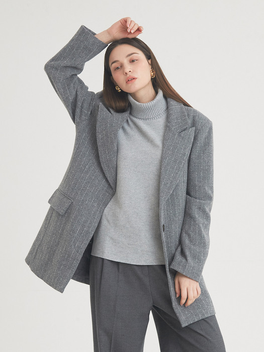 Classic Stripe Wool Jaket (Gray)