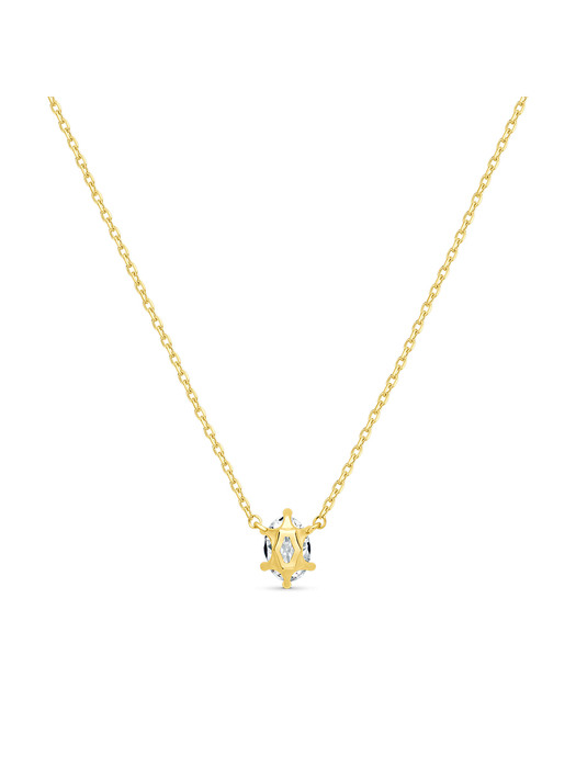 Solitaire oval necklace (yellow gold)