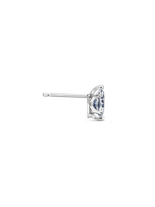 Solitaire oval earring(white gold)