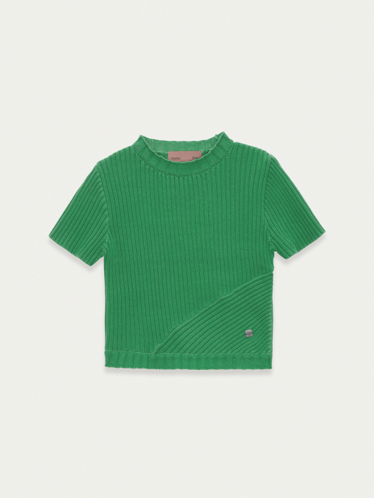 HALF SLEEVE KNIT TOP IN GREEN