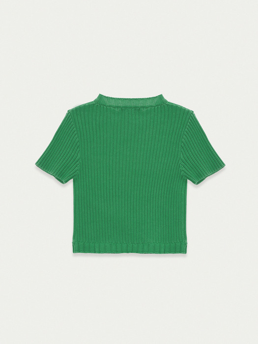 HALF SLEEVE KNIT TOP IN GREEN
