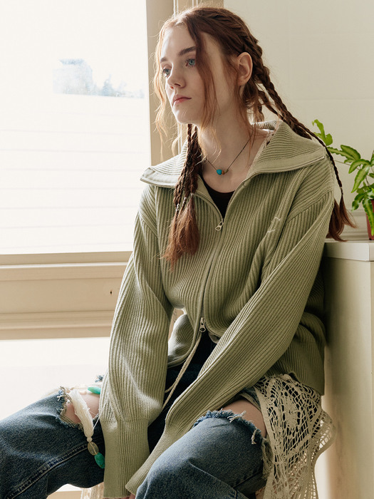 RCC Knit Zipup Cardigan [MINT GREEN]