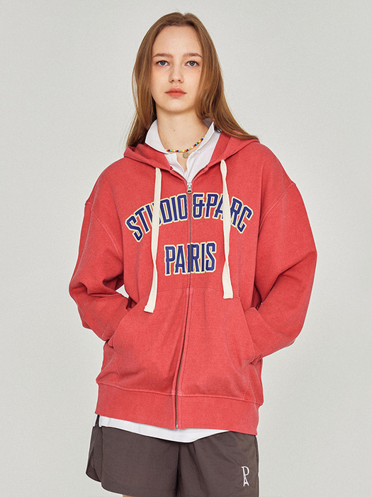 (UNI) Val De Marne Zip-Up Hoody 3_Red