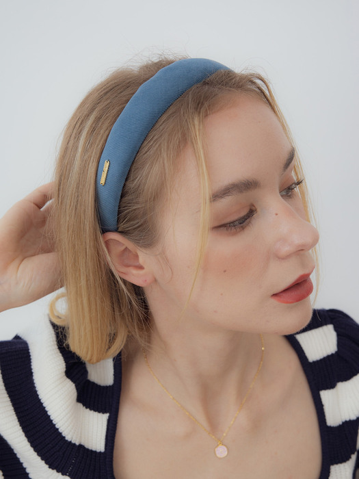 Blue corduroy hairband
