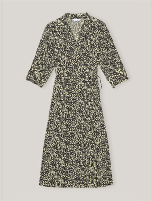 GANNI 가니 크레이프 랩 미디 드레스 F6819 252