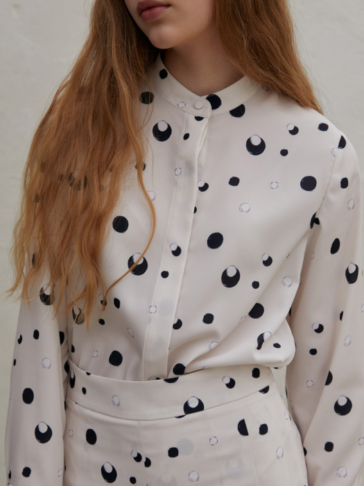 circle dot blouse-cream